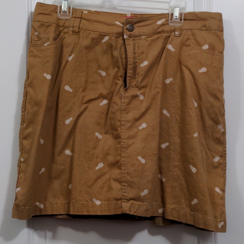 Khaki with White Pineapples Skort